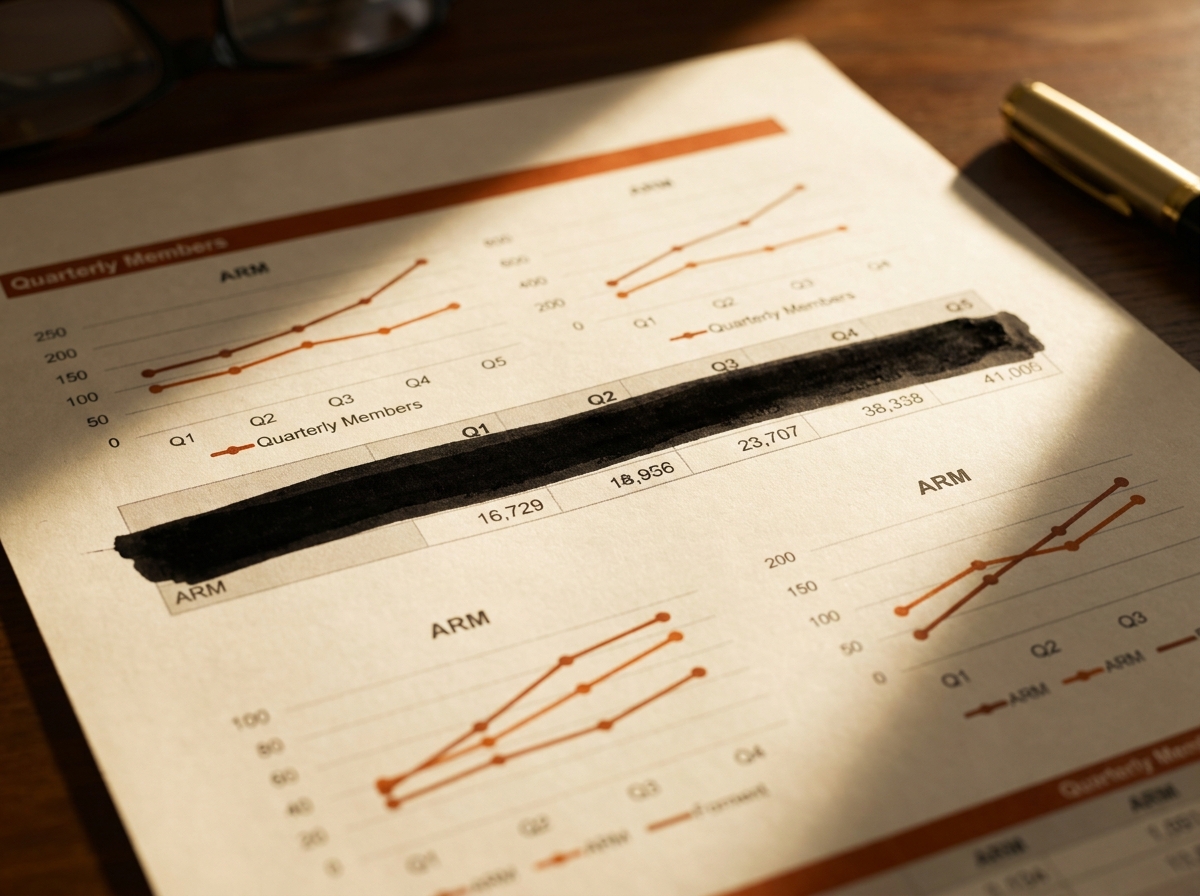 A financial spreadsheet with a quarterly metric row visibly redacted, illustrating Netflix's decision to stop reporting subscriber numbers